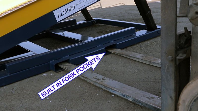 Adapt-a-Ramp portable dock ramps feature built in forklift pockets