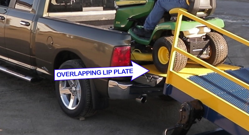 Portable Loading Ramps for pickup trucks featuring overlapping lip plates to protect your tailgate.