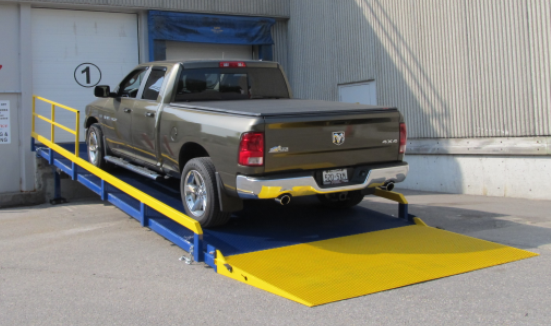 Ground to Dock (GTD) Series Loading Dock Ramp with truck on it.